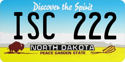 ND license plate ISC222