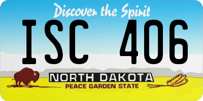 ND license plate ISC406