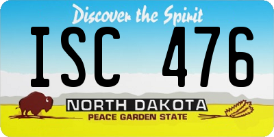 ND license plate ISC476