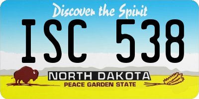 ND license plate ISC538