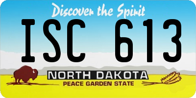 ND license plate ISC613