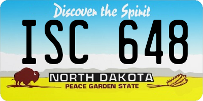 ND license plate ISC648