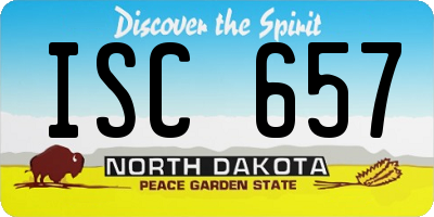 ND license plate ISC657