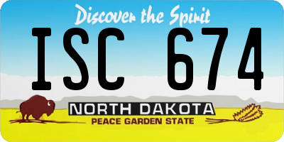 ND license plate ISC674