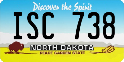 ND license plate ISC738