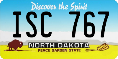 ND license plate ISC767