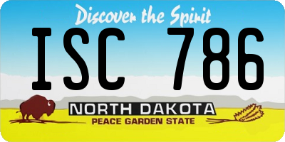 ND license plate ISC786