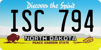ND license plate ISC794