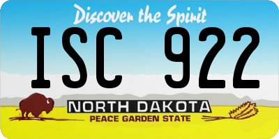ND license plate ISC922