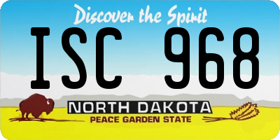 ND license plate ISC968