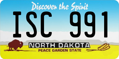 ND license plate ISC991