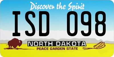 ND license plate ISD098