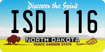 ND license plate ISD116
