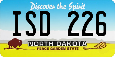 ND license plate ISD226