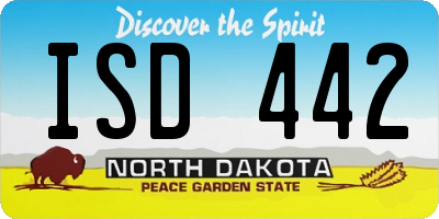 ND license plate ISD442