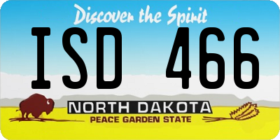 ND license plate ISD466