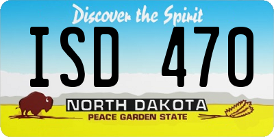 ND license plate ISD470