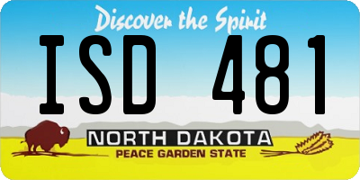 ND license plate ISD481