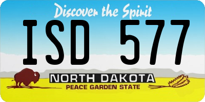 ND license plate ISD577