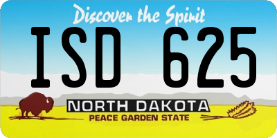 ND license plate ISD625