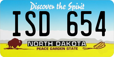ND license plate ISD654