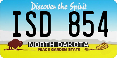 ND license plate ISD854