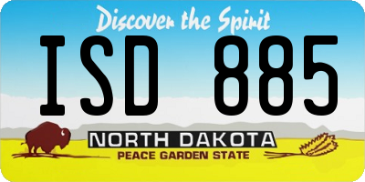 ND license plate ISD885