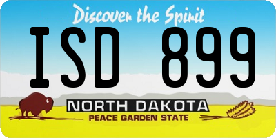 ND license plate ISD899