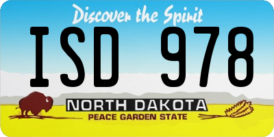 ND license plate ISD978