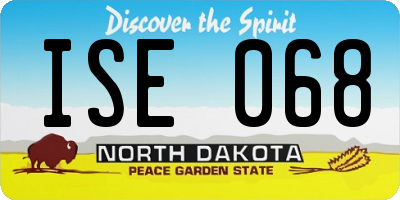 ND license plate ISE068