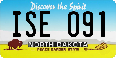 ND license plate ISE091