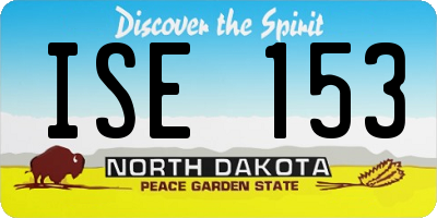 ND license plate ISE153