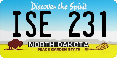 ND license plate ISE231