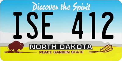 ND license plate ISE412