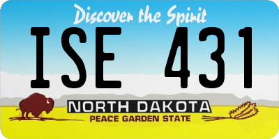 ND license plate ISE431