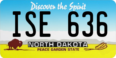 ND license plate ISE636