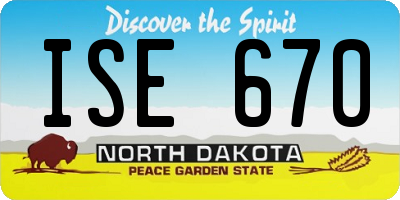 ND license plate ISE670