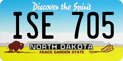 ND license plate ISE705