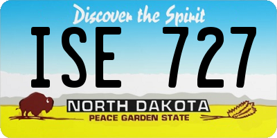 ND license plate ISE727