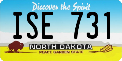 ND license plate ISE731