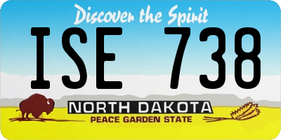 ND license plate ISE738