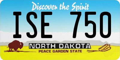 ND license plate ISE750