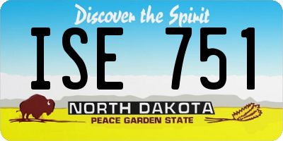 ND license plate ISE751