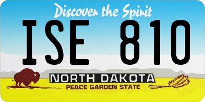 ND license plate ISE810