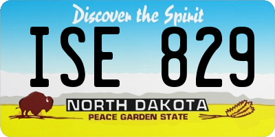 ND license plate ISE829