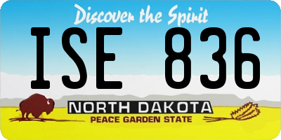 ND license plate ISE836