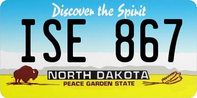 ND license plate ISE867
