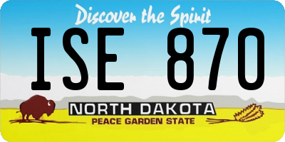 ND license plate ISE870