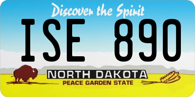 ND license plate ISE890