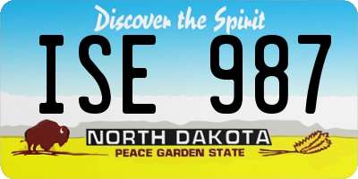 ND license plate ISE987